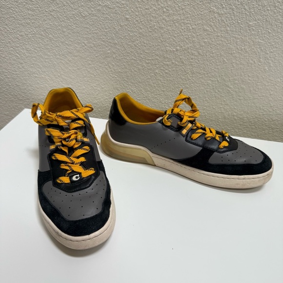 Coach Black & Mustard Yellow Citysole Court Sneakers Men’s Size 8.5 - Picture 5 of 8